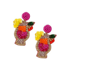Seed Bead Hurricane Cocktail Earrings