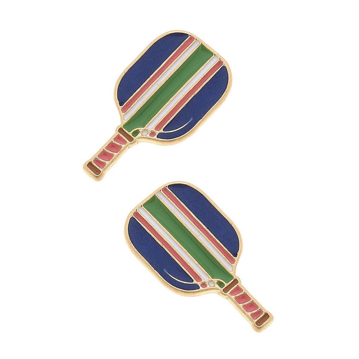 Blue Pickleball Paddle Stud Earrings