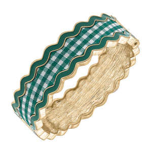 Green Gingham Statement Bangle