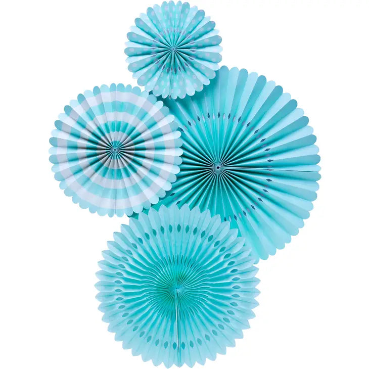 Aqua Paper Party Fans