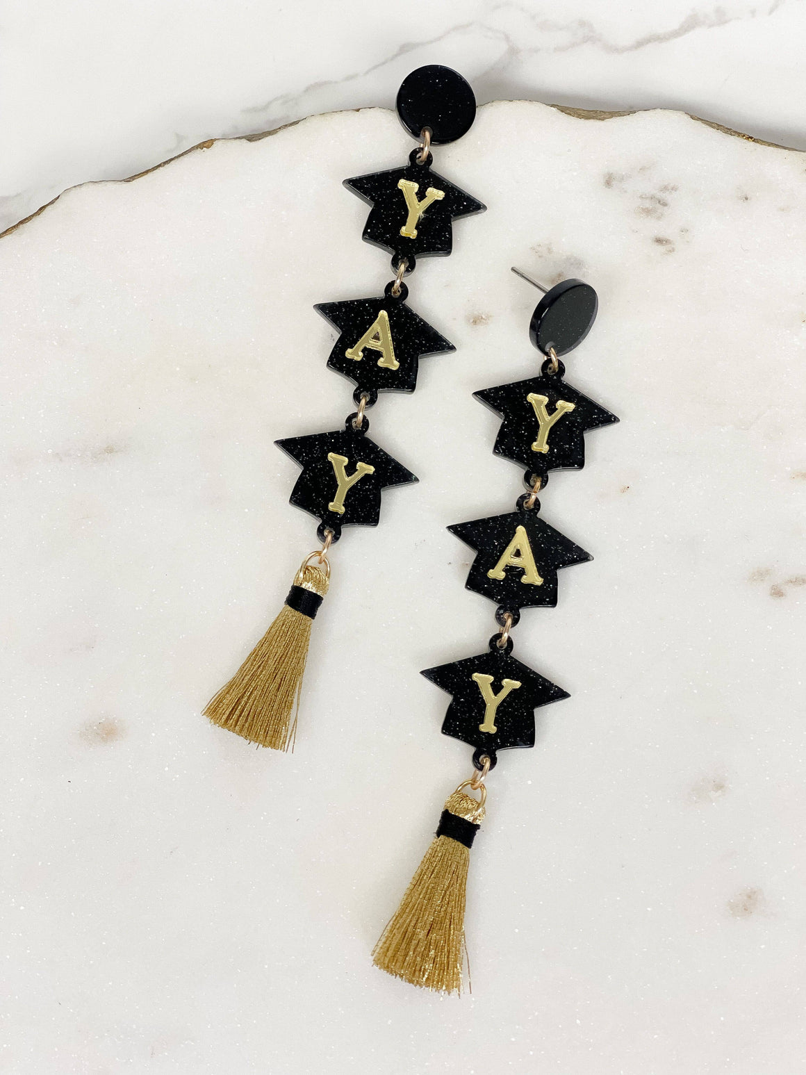 Graduation Cap Dangle Earrings