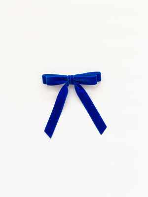 Short Bow Barrette: Royal Blue