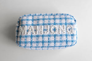 Blue Tweed Mahjong Bag