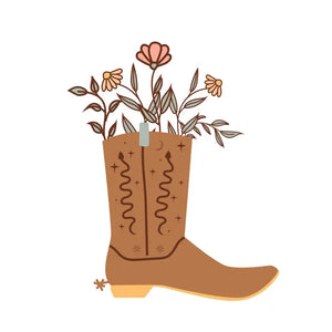 Boot Flowers Sticker