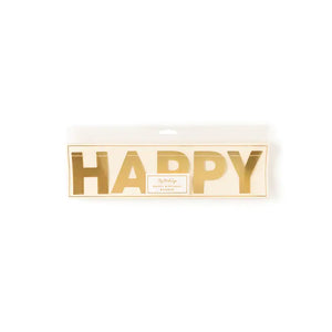 Gold Happy Birthday Banner