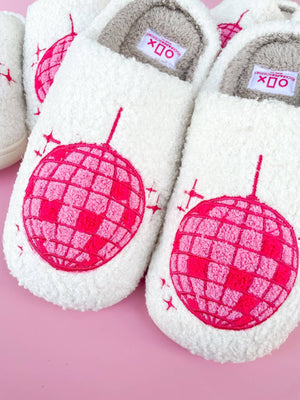 Pink Disco Ball Slippers