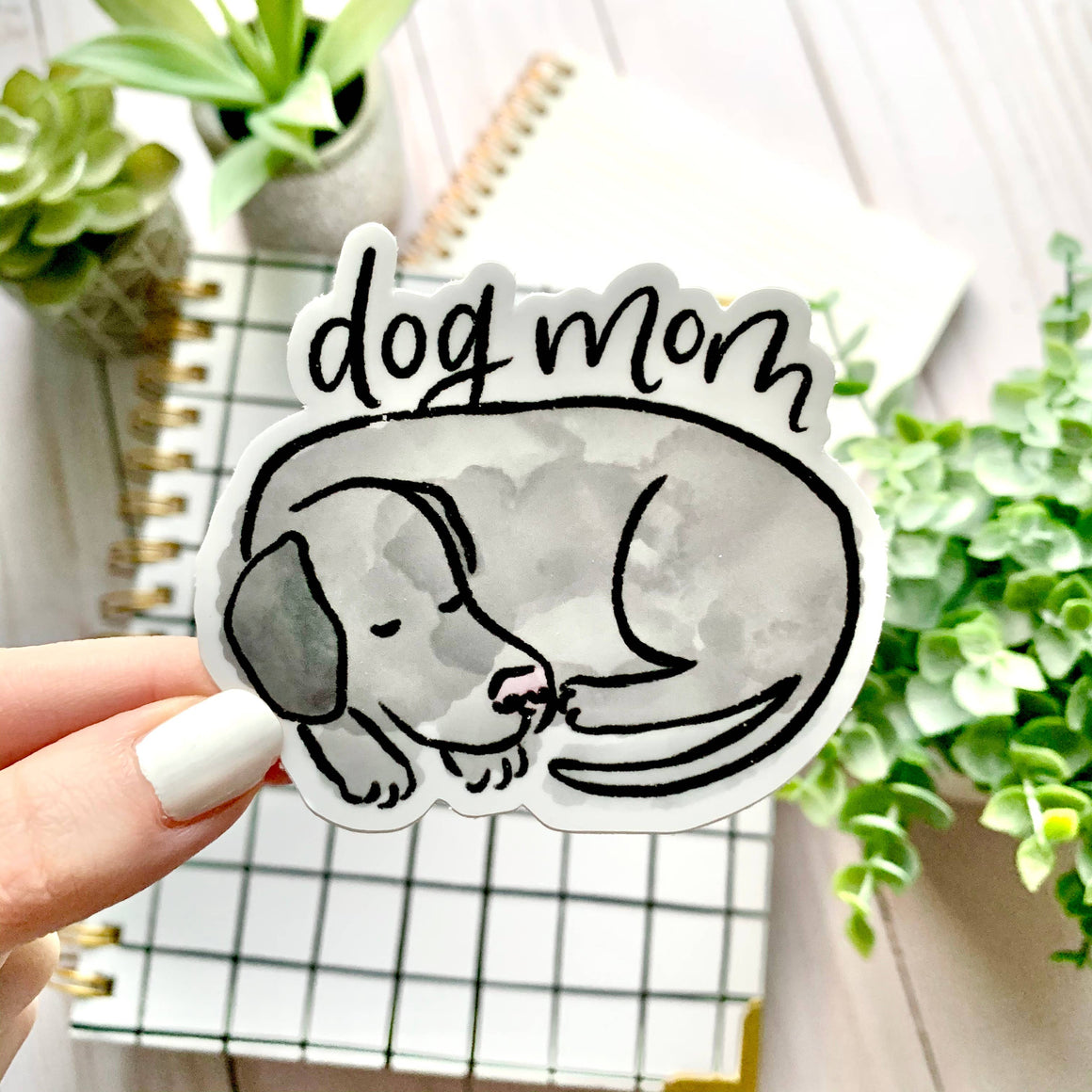 Watercolor Dog Mom Sticker