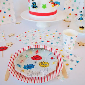 Red and White Stripe Plates
