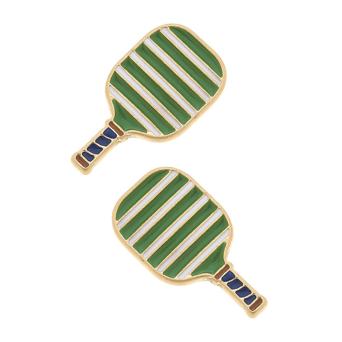 Green Pickleball Paddle Stud Earrings