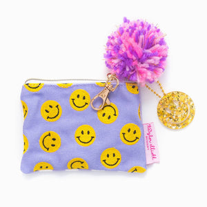 Smiley Card Holder Keychain