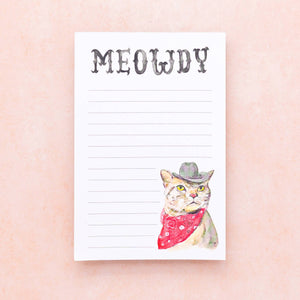 Meowdy Cowboy Cat Notepad