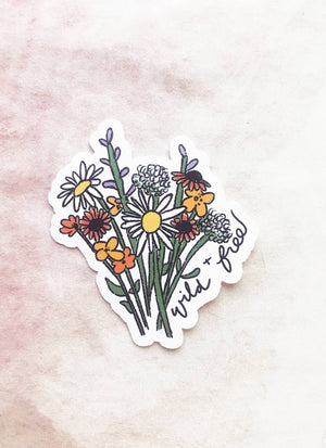 Wild + Free Wildflower Sticker