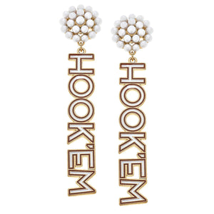 Hook 'Em Longhorns Pearl Cluster Earrings