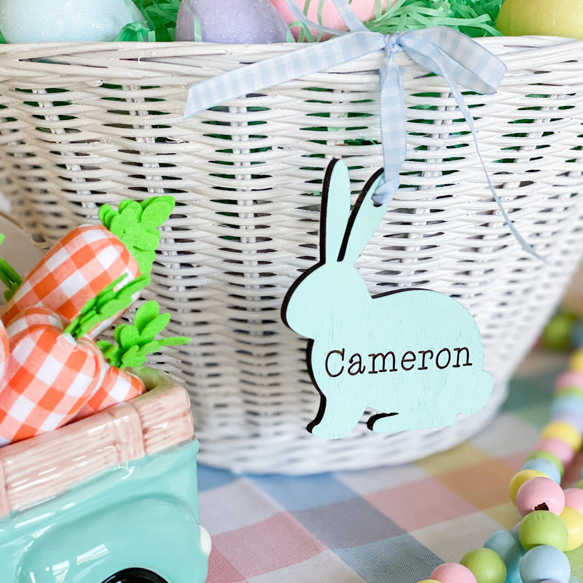Personalized Wooden Easter Bunny Tag