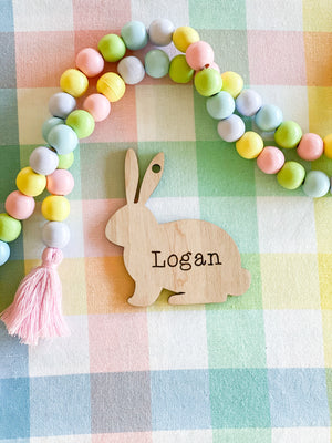 Personalized Wooden Easter Bunny Tag