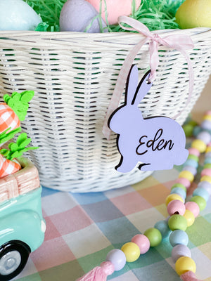 Personalized Wooden Easter Bunny Tag