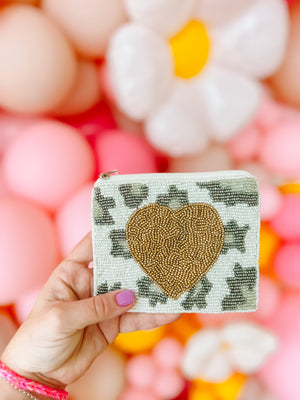 Heart Seed Bead Bag