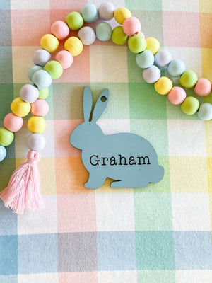 Personalized Wooden Easter Bunny Tag