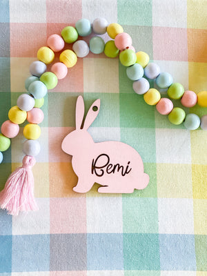 Personalized Wooden Easter Bunny Tag
