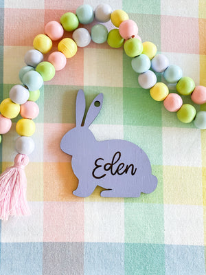 Personalized Wooden Easter Bunny Tag