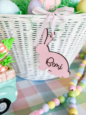 Personalized Wooden Easter Bunny Tag