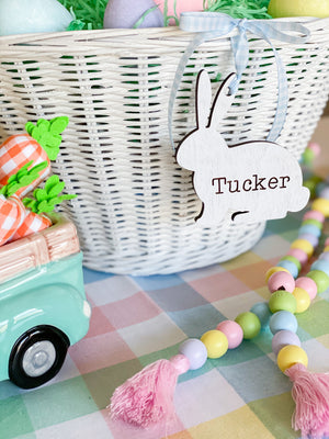 Personalized Wooden Easter Bunny Tag