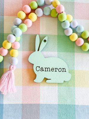 Personalized Wooden Easter Bunny Tag