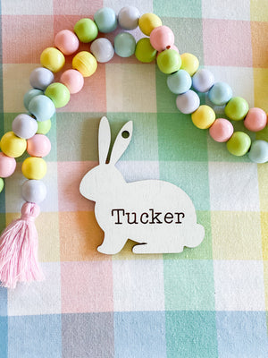 Personalized Wooden Easter Bunny Tag