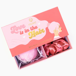 Love is in the Hair Bath Bomb + Scrunchie Set