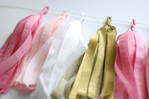 Pink Tissue Tassel Garland