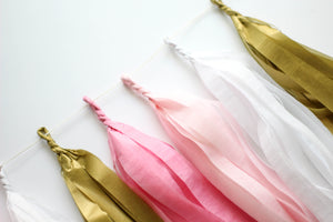Pink Tissue Tassel Garland
