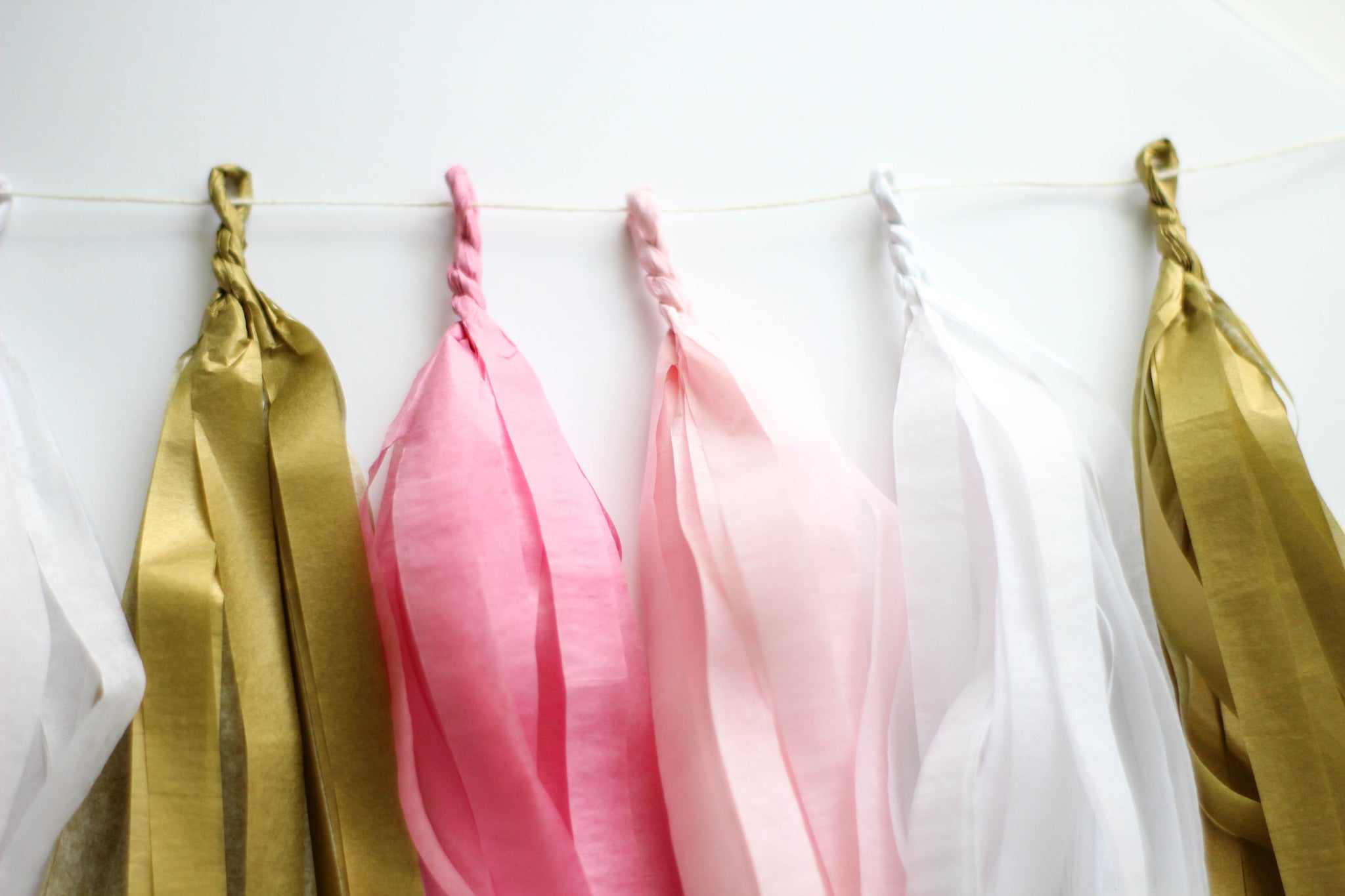 Pink Tissue Tassel Garland